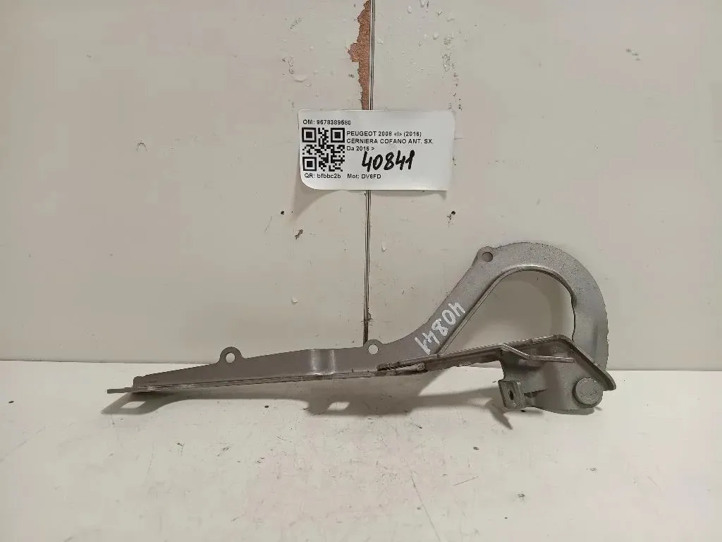 Cerniera Cofano ANT SX 9678389580 Peugeot 2008 I 2016