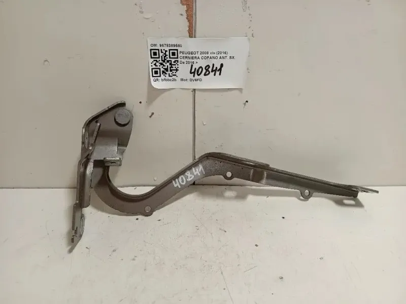 Cerniera Cofano ANT SX 9678389580 Peugeot 2008 I 2016