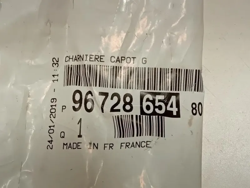 Cerniera Cofano ANT SX 96 728 654 80 Peugeot 208 I 2015