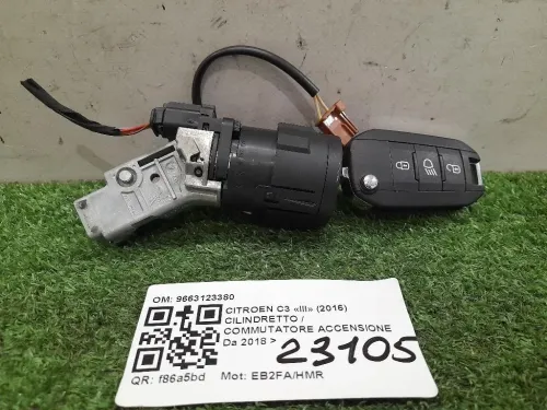 Cilindretto Commutatore Accensione 9663123380 Citroen C3 III 2016
