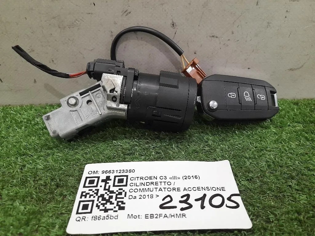 Cilindretto Commutatore Accensione 9663123380 Citroen C3 III 2016