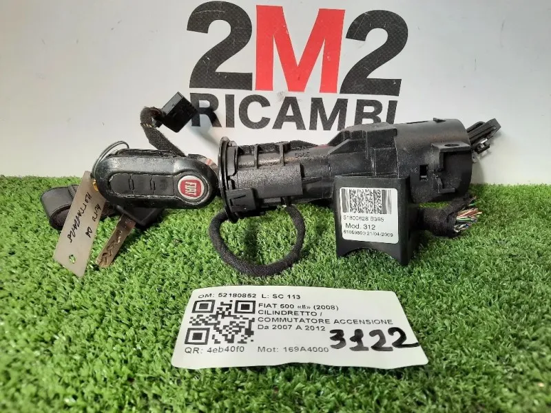 Cilindretto Commutatore Accensione 52180852 Fiat 500 II 2008
