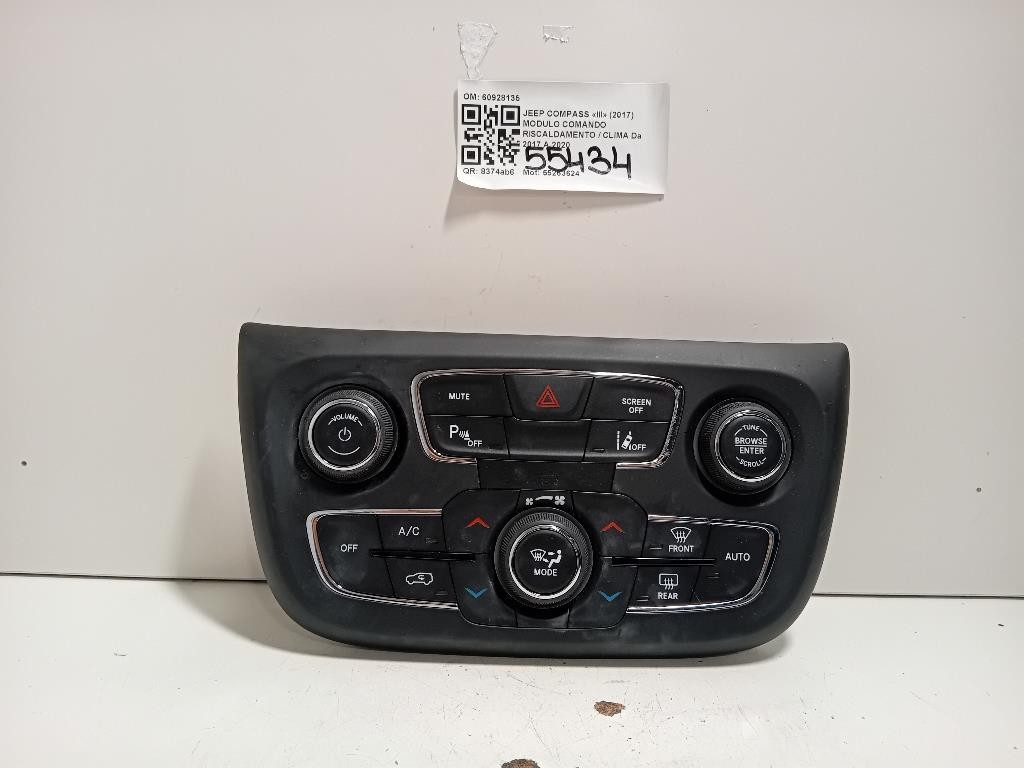 Modulo Comando Riscaldamento Clima 60928135 Jeep Compass III 2017