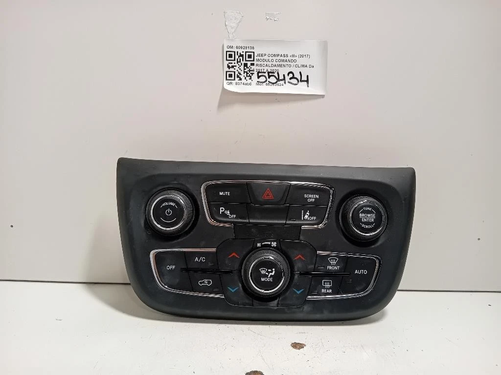 Modulo Comando Riscaldamento Clima 60928135 Jeep Compass III 2017