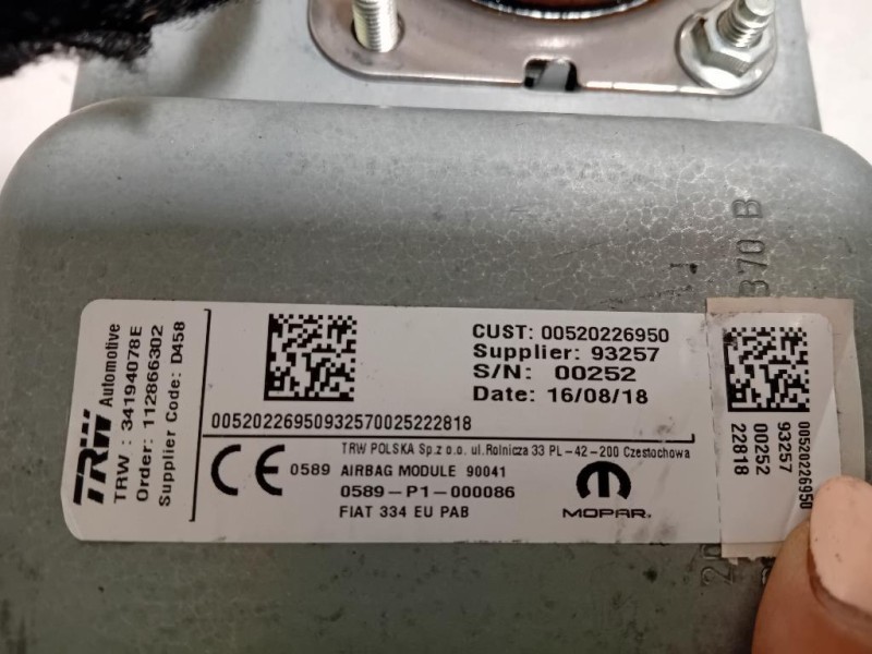 Air-bag Passeggero 00520226950 Fiat 500X 2018