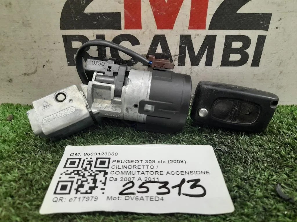 Cilindretto Commutatore Accensione 9663123380 Peugeot 308 I 2008