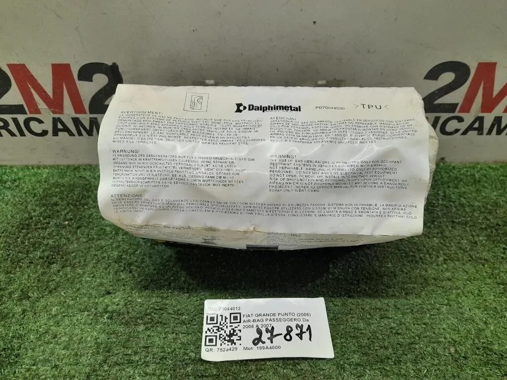 Air-bag Passeggero 70044012 Fiat Grande Punto 2006