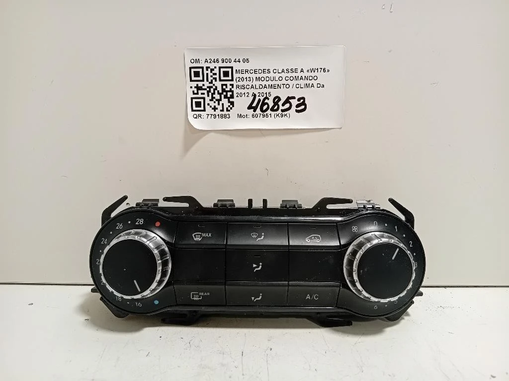 Modulo Comando Riscaldamento Clima A246 900 44 05 Mercedes Classe A W176 2013