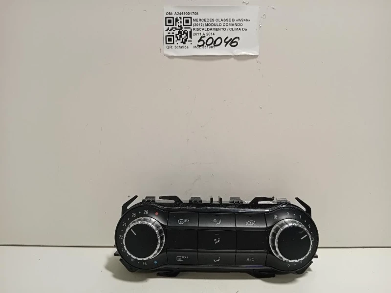 Modulo Comando Riscaldamento Clima A2469001708 Mercedes Classe B W246 2012