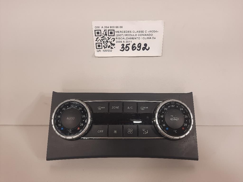 Modulo Comando Riscaldamento Clima A 204 900 66 08 Mercedes Classe C W204 2007