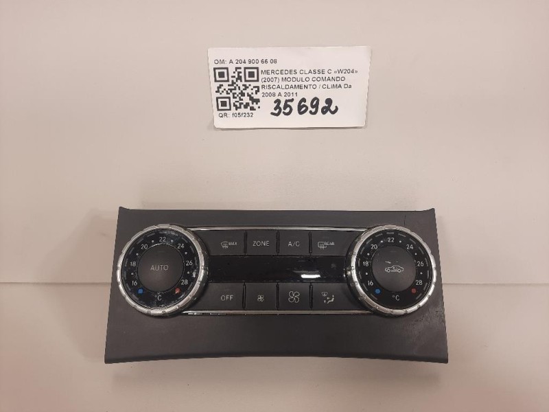 Modulo Comando Riscaldamento Clima A 204 900 66 08 Mercedes Classe C W204 2007