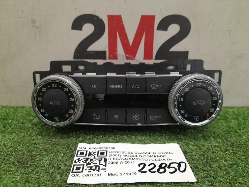 Modulo Comando Riscaldamento Clima A2048305790 Mercedes Classe C W204 2007