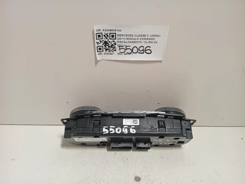 Modulo Comando Riscaldamento Clima A2049009104 Mercedes Classe C W204 2011