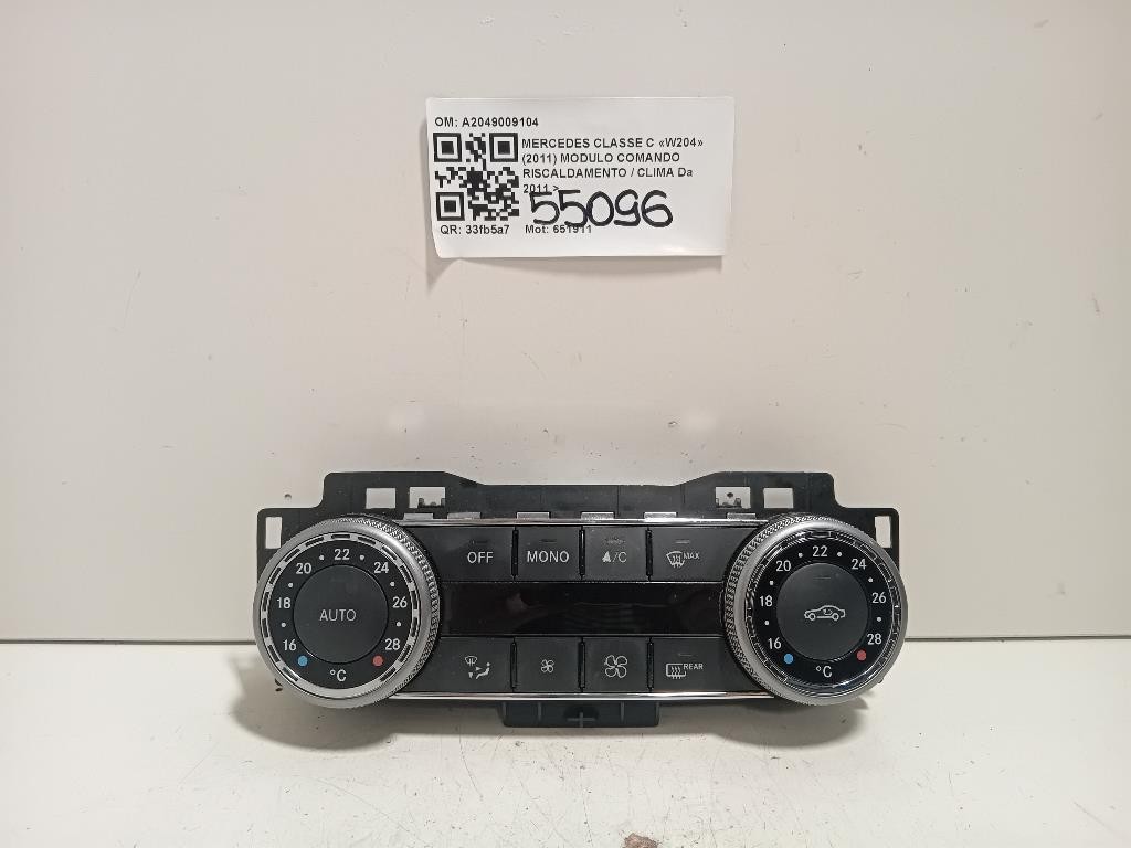 Modulo Comando Riscaldamento Clima A2049009104 Mercedes Classe C W204 2011