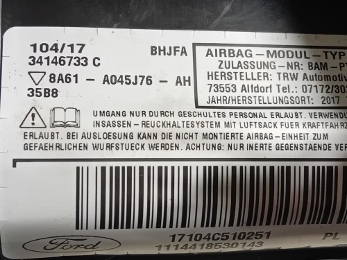 Air-bag Passeggero 8A61-A045J76-AH Ford Fiesta VI 2012