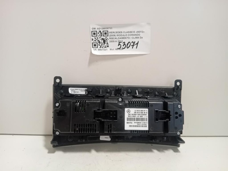 Modulo Comando Riscaldamento Clima A2129008711 Mercedes Classe E W212 2009