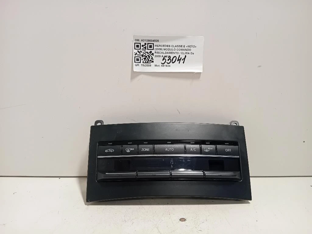 Modulo Comando Riscaldamento Clima A2129004525 Mercedes Classe E W212 2009