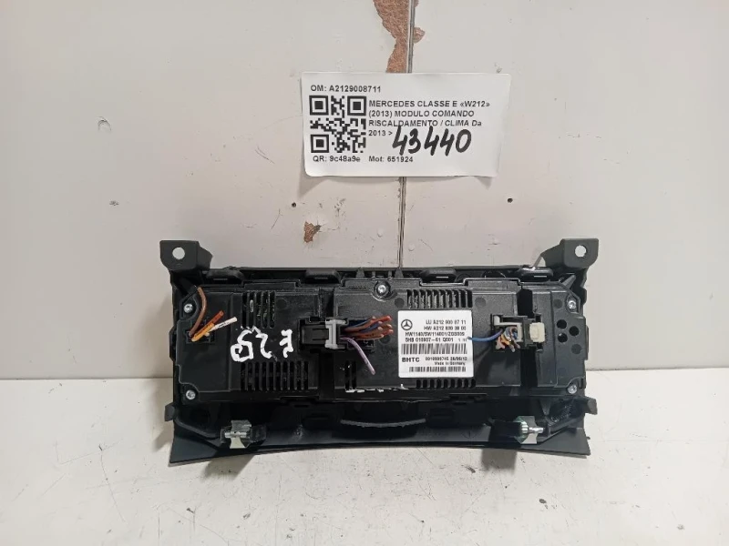 Modulo Comando Riscaldamento Clima A2129008711 Mercedes Classe E W212 2013