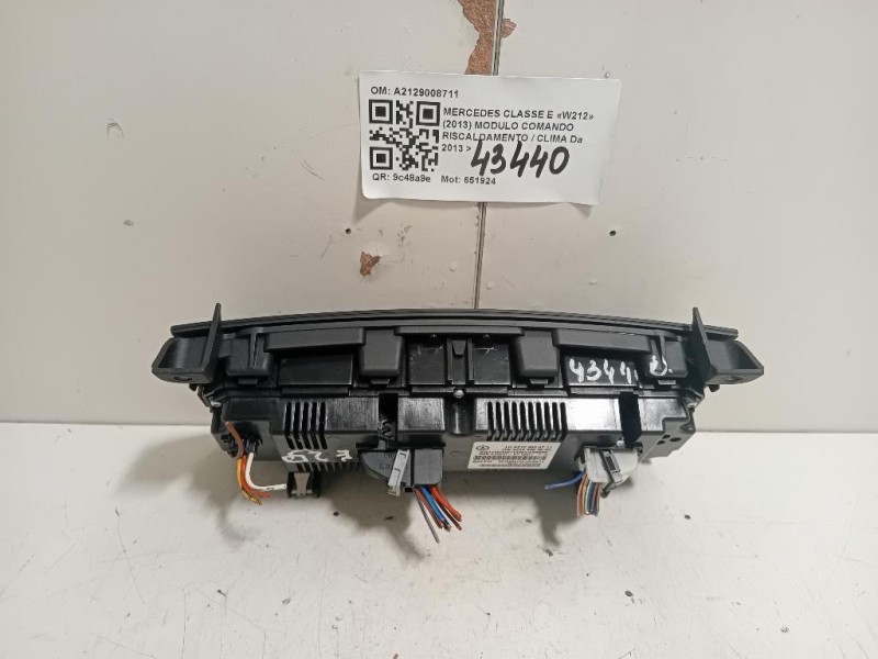 Modulo Comando Riscaldamento Clima A2129008711 Mercedes Classe E W212 2013