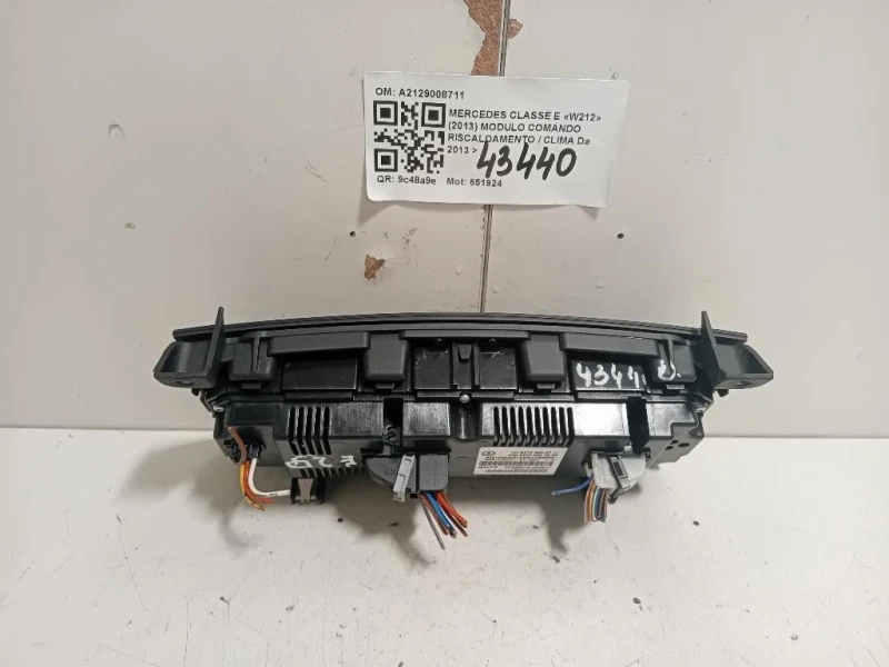 Modulo Comando Riscaldamento Clima A2129008711 Mercedes Classe E W212 2013