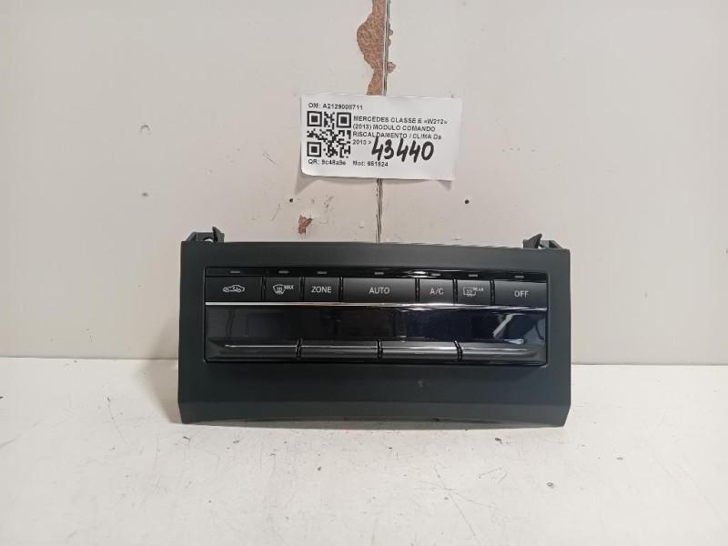 Modulo Comando Riscaldamento Clima A2129008711 Mercedes Classe E W212 2013