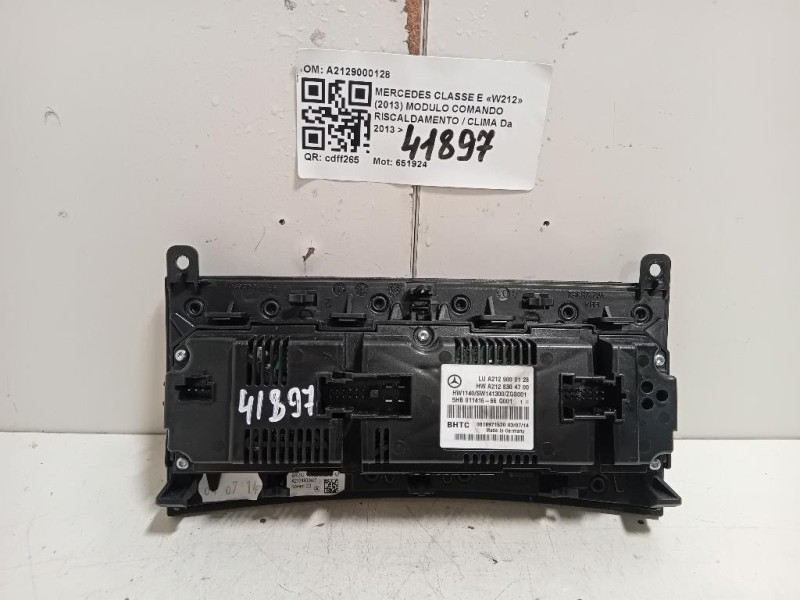 Modulo Comando Riscaldamento Clima A2129000128 Mercedes Classe E W212 2013