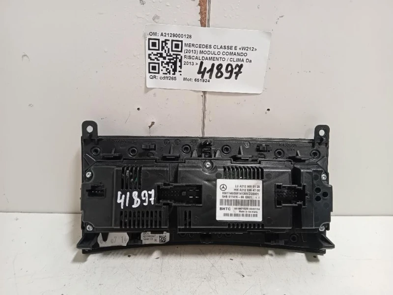 Modulo Comando Riscaldamento Clima A2129000128 Mercedes Classe E W212 2013