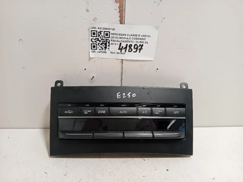 Modulo Comando Riscaldamento Clima A2129000128 Mercedes Classe E W212 2013
