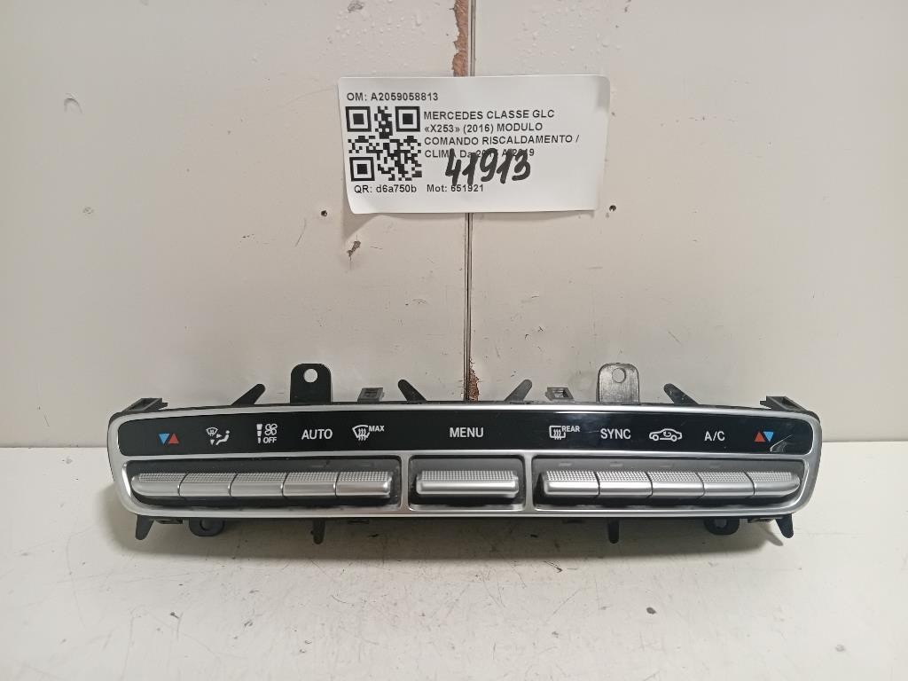 Modulo Comando Riscaldamento Clima A2059058813 Mercedes Classe GLC X253 2016