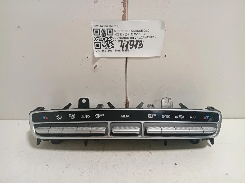 Modulo Comando Riscaldamento Clima A2059058813 Mercedes Classe GLC X253 2016
