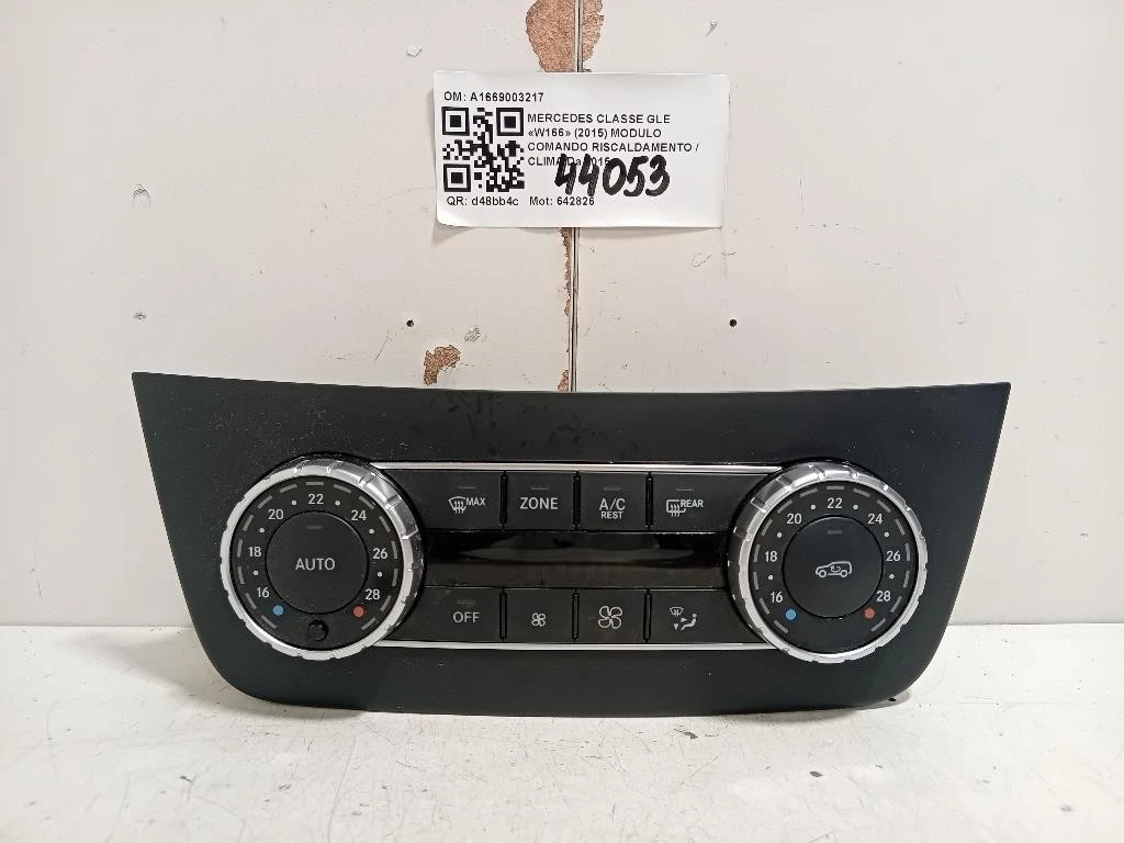 Modulo Comando Riscaldamento Clima A1669003217 Mercedes Classe GLE W166 2015