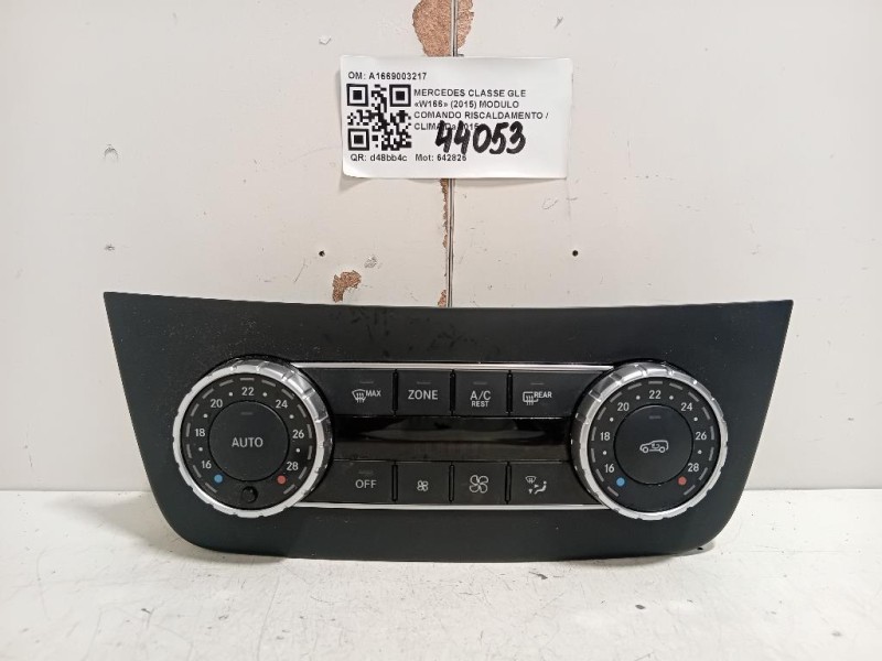Modulo Comando Riscaldamento Clima A1669003217 Mercedes Classe GLE W166 2015