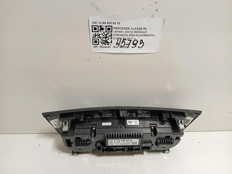 Modulo Comando Riscaldamento Clima A166 900 69 08 Mercedes Classe ML W166 2012