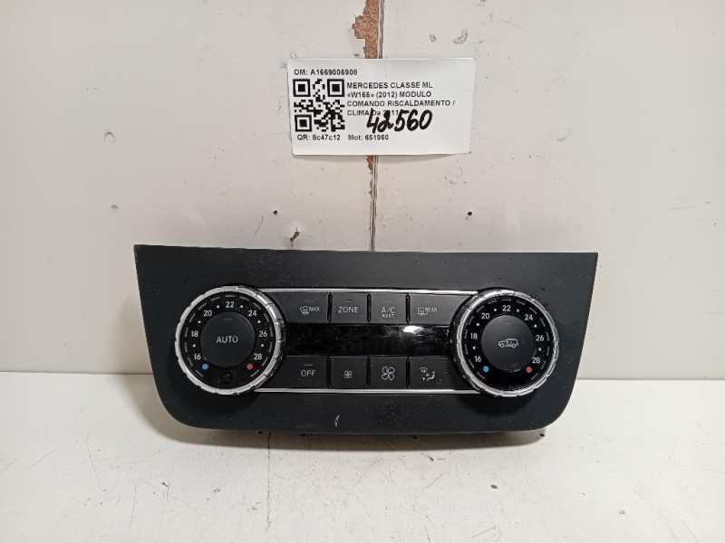 Modulo Comando Riscaldamento Clima A1669006908 Mercedes Classe ML W166 2012