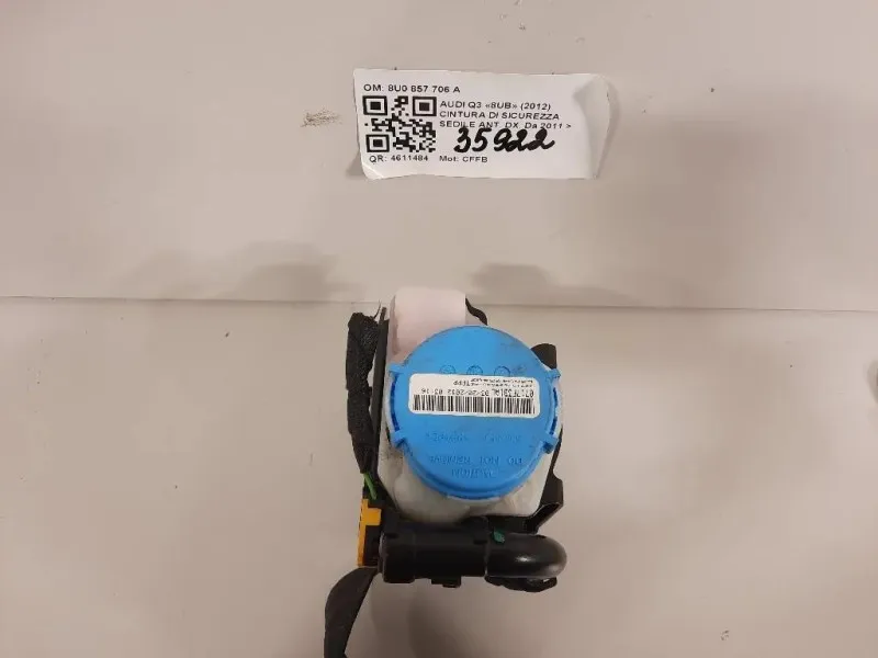 Cintura DI Sicurezza Sedile ANT DX 8U0857706 A Audi Q3 8UB 2012