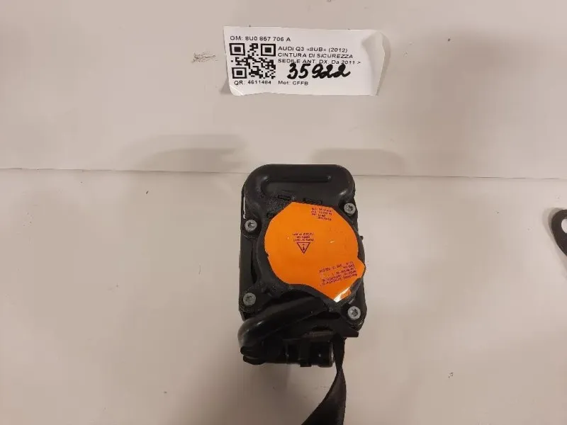 Cintura DI Sicurezza Sedile ANT DX 8U0857706 A Audi Q3 8UB 2012