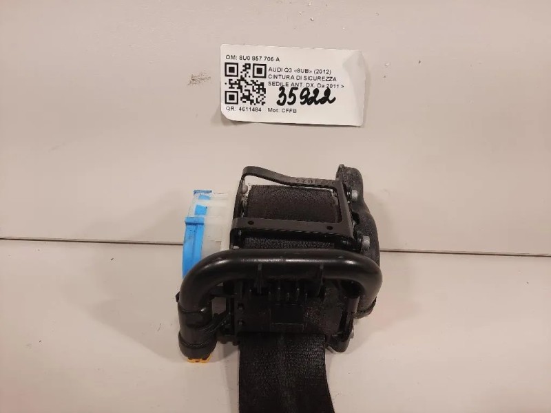 Cintura DI Sicurezza Sedile ANT DX 8U0857706 A Audi Q3 8UB 2012