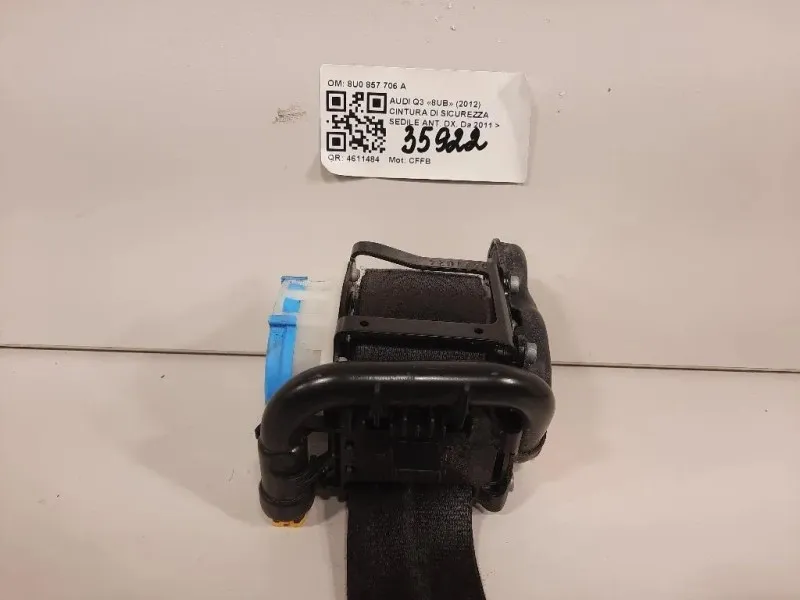 Cintura DI Sicurezza Sedile ANT DX 8U0857706 A Audi Q3 8UB 2012