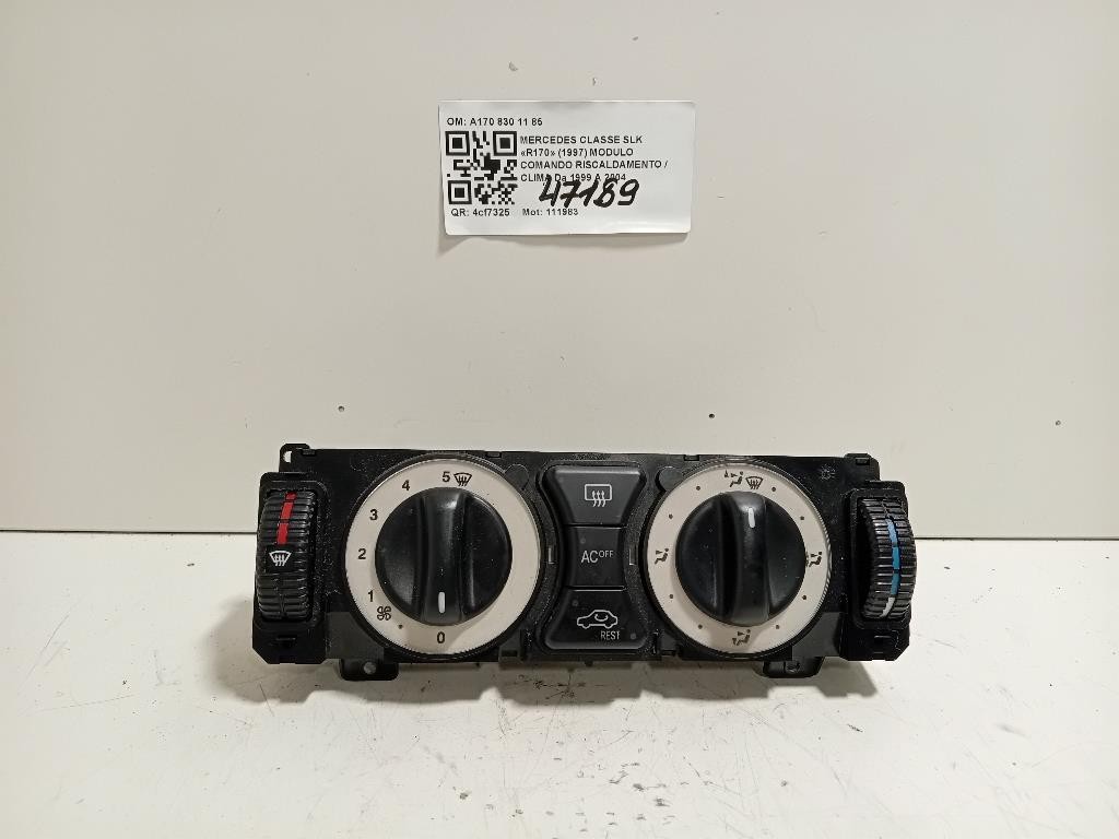 Modulo Comando Riscaldamento Clima A170 830 11 85 Mercedes Classe SLK R170 1997