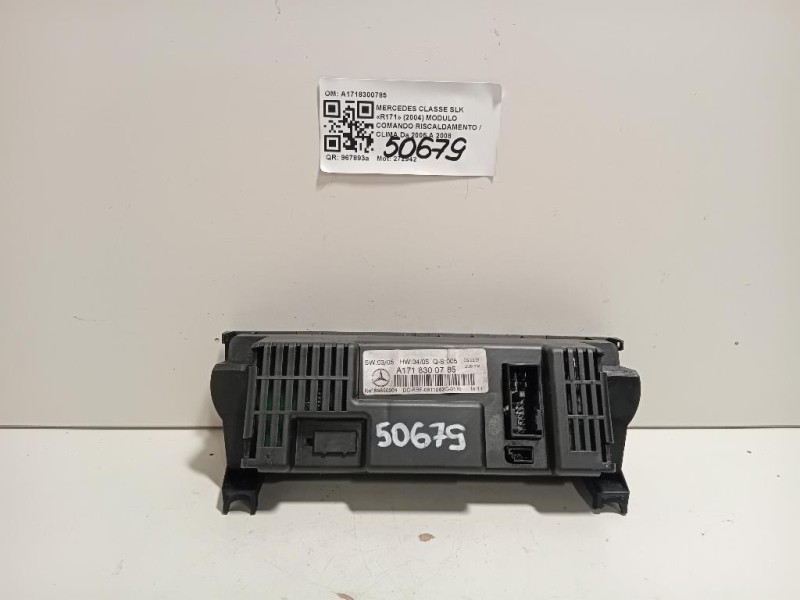 Modulo Comando Riscaldamento Clima A1718300785 Mercedes Classe SLK R171 2004