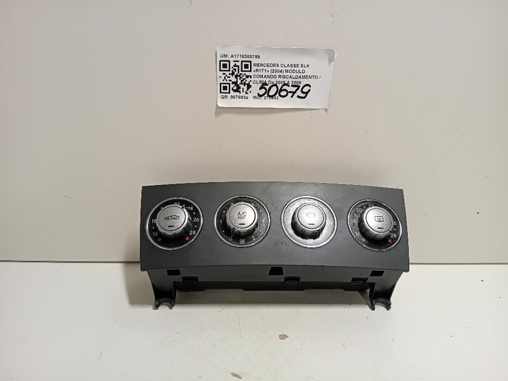 Modulo Comando Riscaldamento Clima A1718300785 Mercedes Classe SLK R171 2004