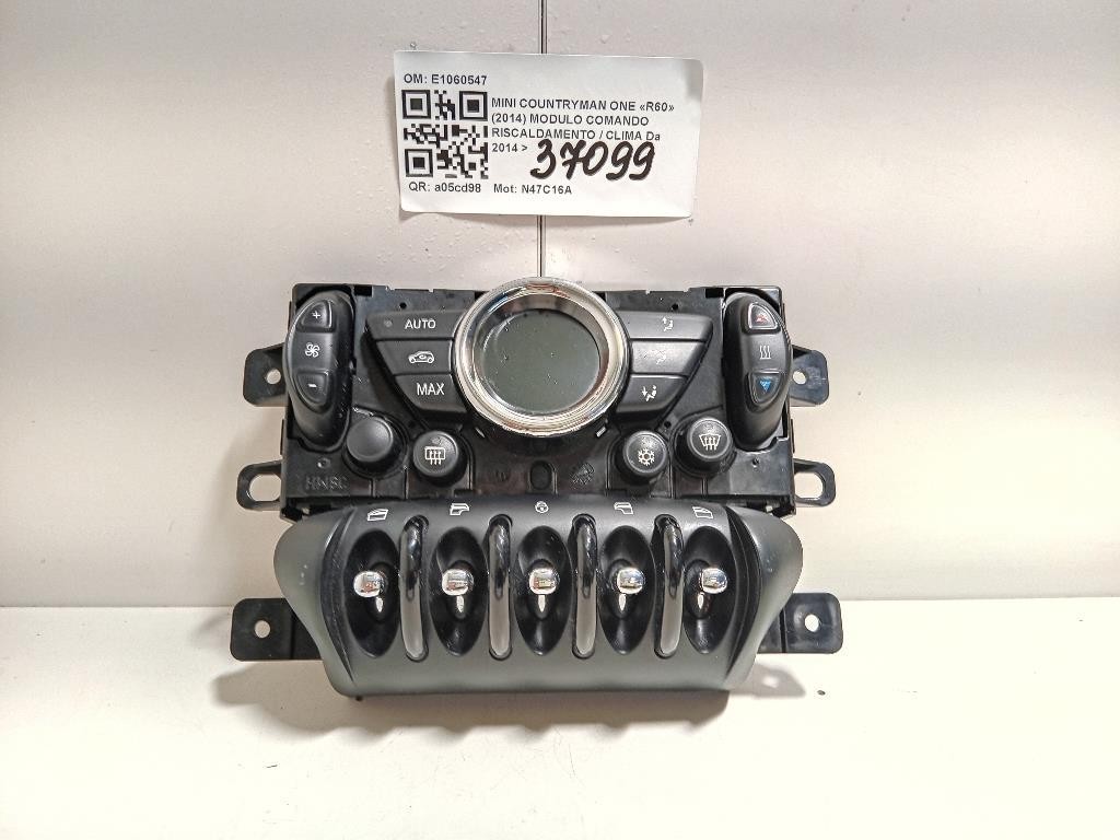 Modulo Comando Riscaldamento Clima E1060547 Mini Countryman ONE R60 2014