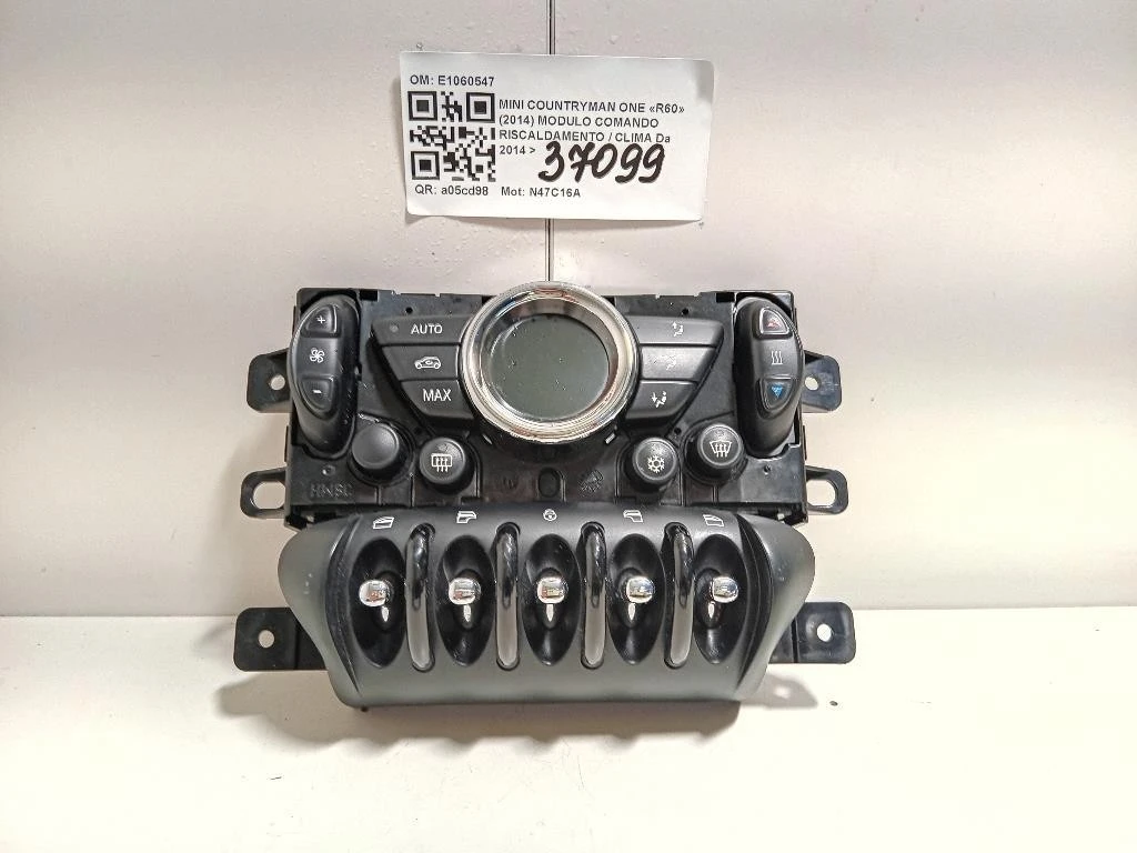 Modulo Comando Riscaldamento Clima E1060547 Mini Countryman ONE R60 2014