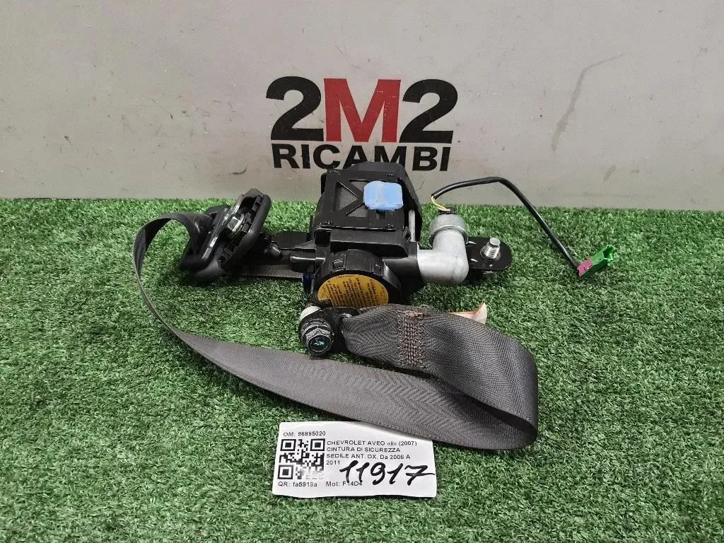 Cintura DI Sicurezza Sedile ANT DX 96895020 Chevrolet AVEO II 2007