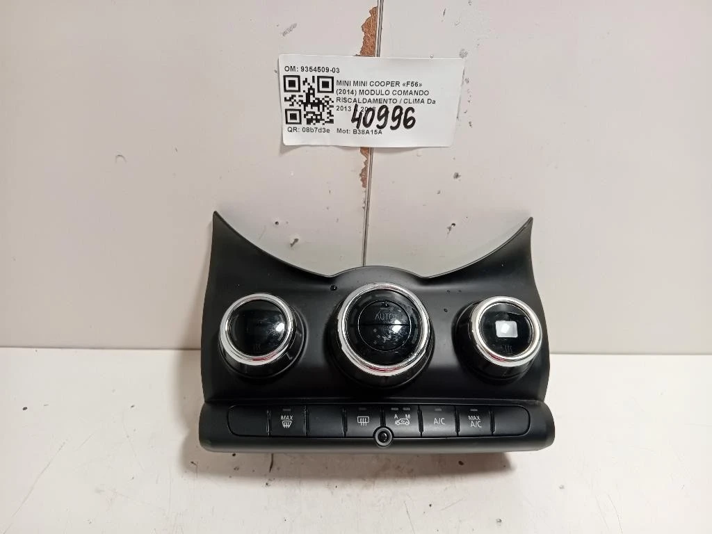 Modulo Comando Riscaldamento Clima 9354509-03 Mini MINI Cooper F56 2014