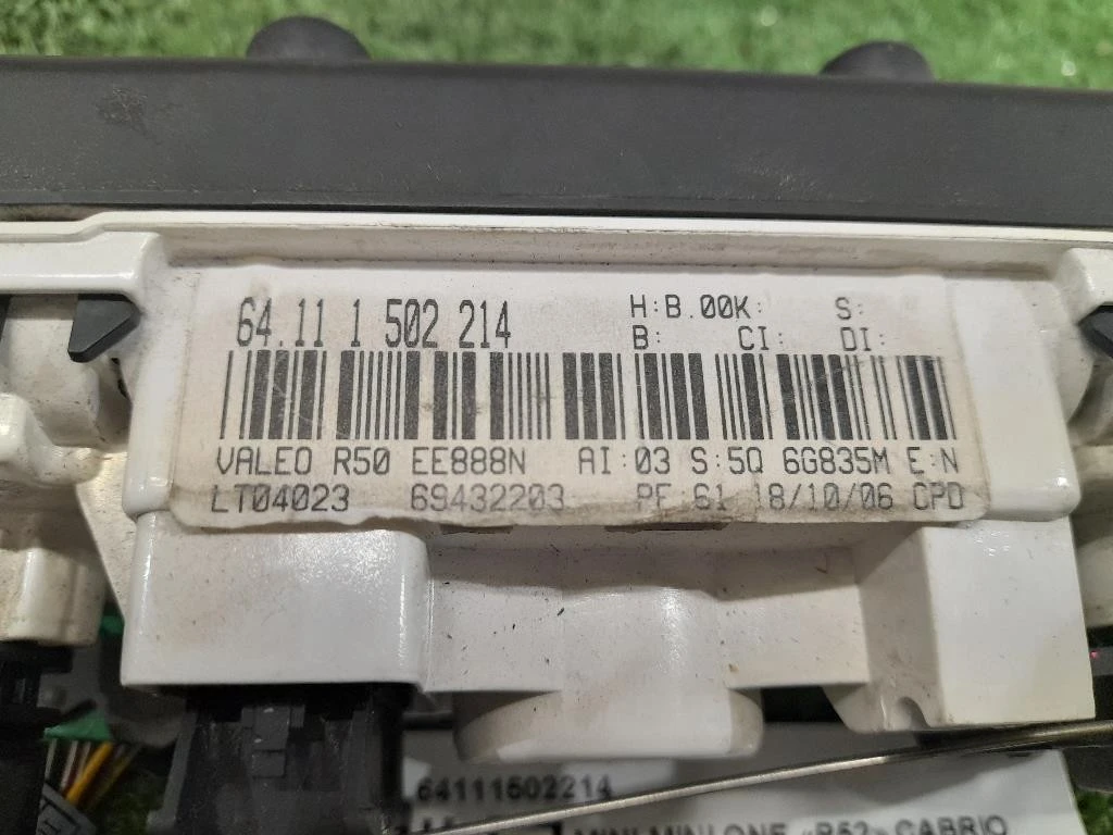 Modulo Comando Riscaldamento Clima 64111502214 Mini MINI ONE R52 Cabrio 2001