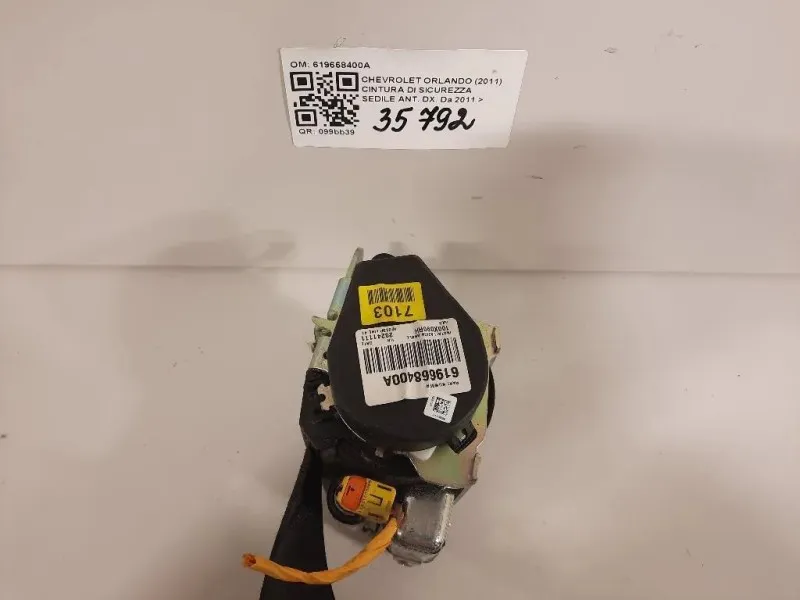 Cintura DI Sicurezza Sedile ANT DX 619668400A Chevrolet Orlando 2011