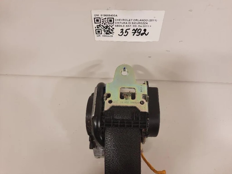 Cintura DI Sicurezza Sedile ANT DX 619668400A Chevrolet Orlando 2011