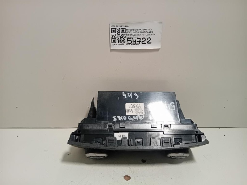 Modulo Comando Riscaldamento Clima 7820A139XA Mitsubishi Pajero IV 2007