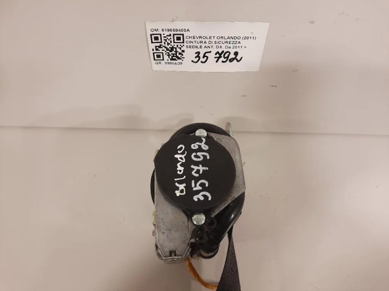 Cintura DI Sicurezza Sedile ANT DX 619668400A Chevrolet Orlando 2011